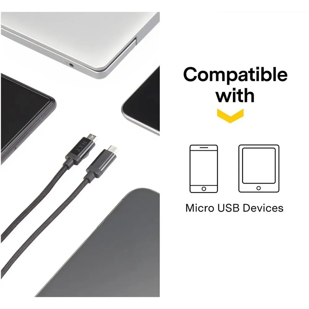 NXT Technologies 4FT USB to Micro USB Braided Charging Cord-NIB